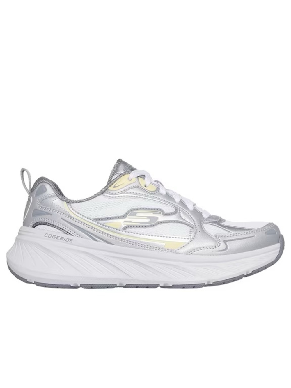 Skechers Edgeride Sneakers Gray/Silver & Yellow US 7.5, NWT, walking, running